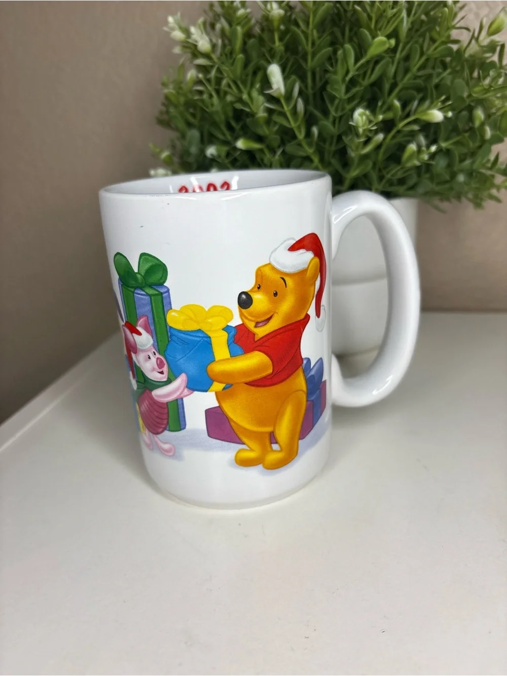 Vintage 2002 Disney Winnie the Pooh Christmas Holiday Mug